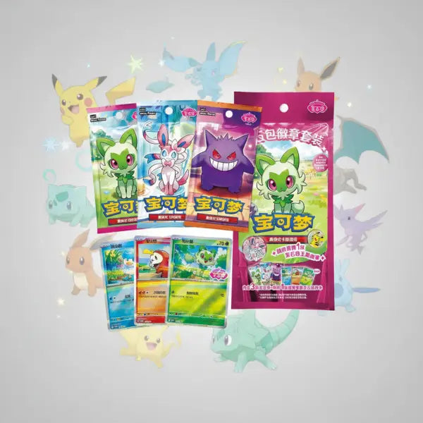 Sealed Box (12 stuks) Gem Pack Badge Set – Vereenvoudigd Chinees Pokémon Legendary Cards & Co
