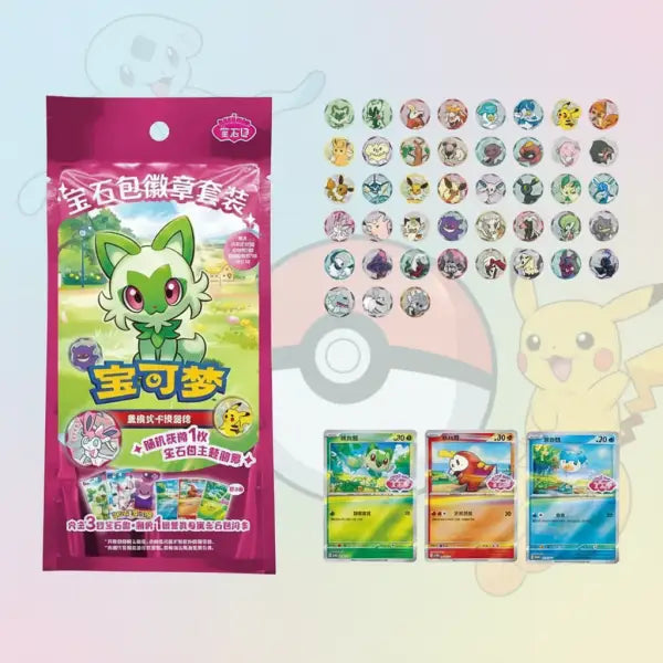 Sealed Box (12 stuks) Gem Pack Badge Set – Vereenvoudigd Chinees Pokémon Legendary Cards & Co